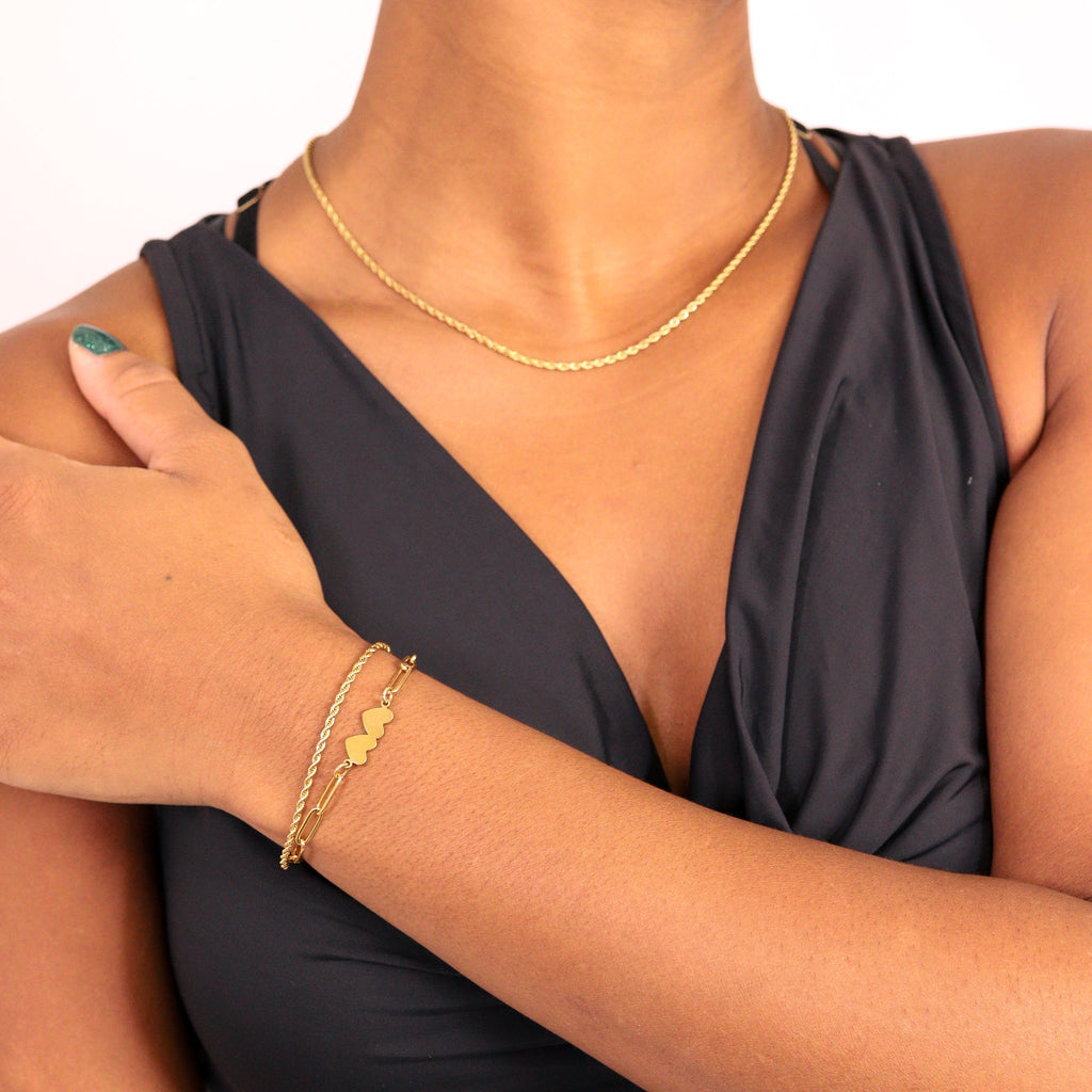 Rope Chain Bracelet – 18K Gold Durable Stainless Steel PVD Coated Jewelry - Bracelets | Sunflower Soul Boutique