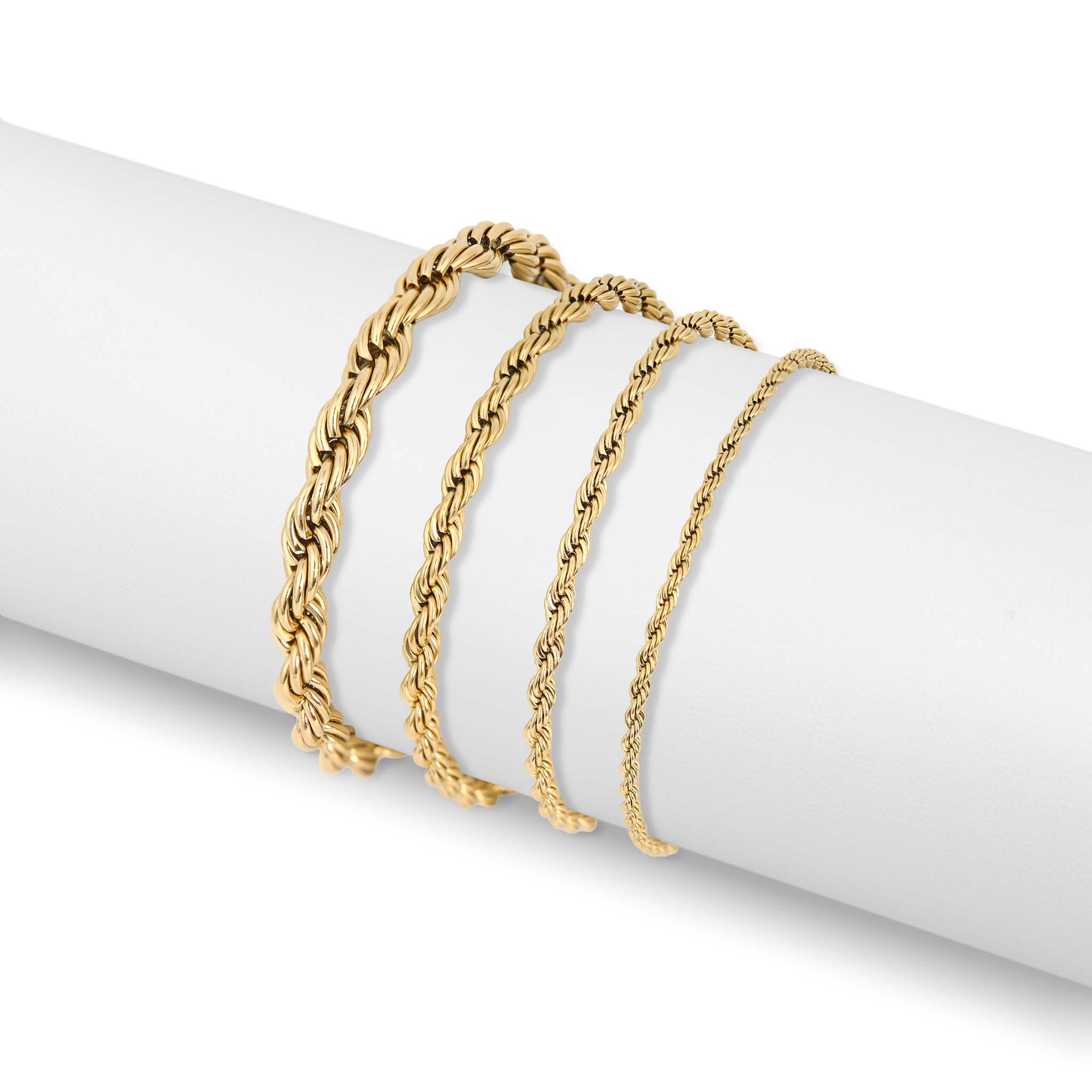 Rope Chain Bracelet – 18K Gold Durable Stainless Steel PVD Coated Jewelry - Bracelets | Sunflower Soul Boutique