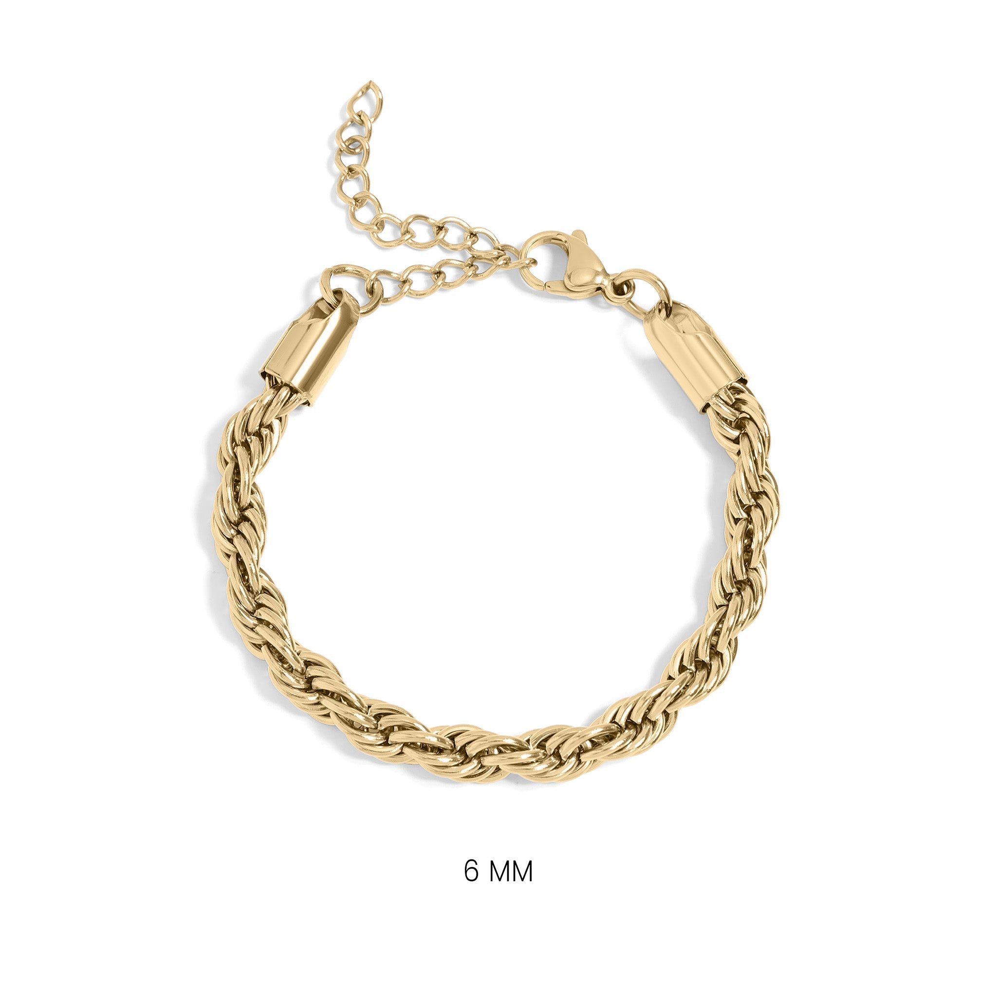 Rope Chain Bracelet – 18K Gold Durable Stainless Steel PVD Coated Jewelry - Bracelets | Sunflower Soul Boutique