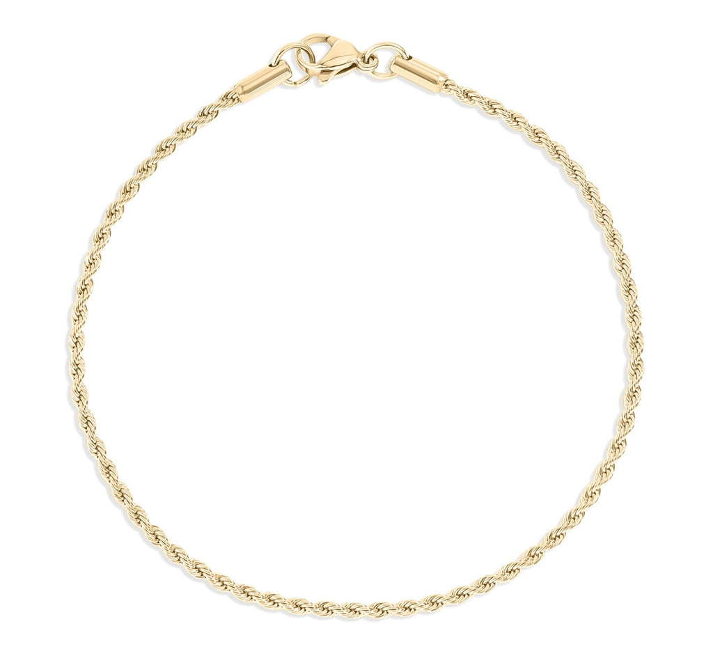 Rope Chain Bracelet – 18K Gold Durable Stainless Steel PVD Coated Jewelry - Bracelets | Sunflower Soul Boutique
