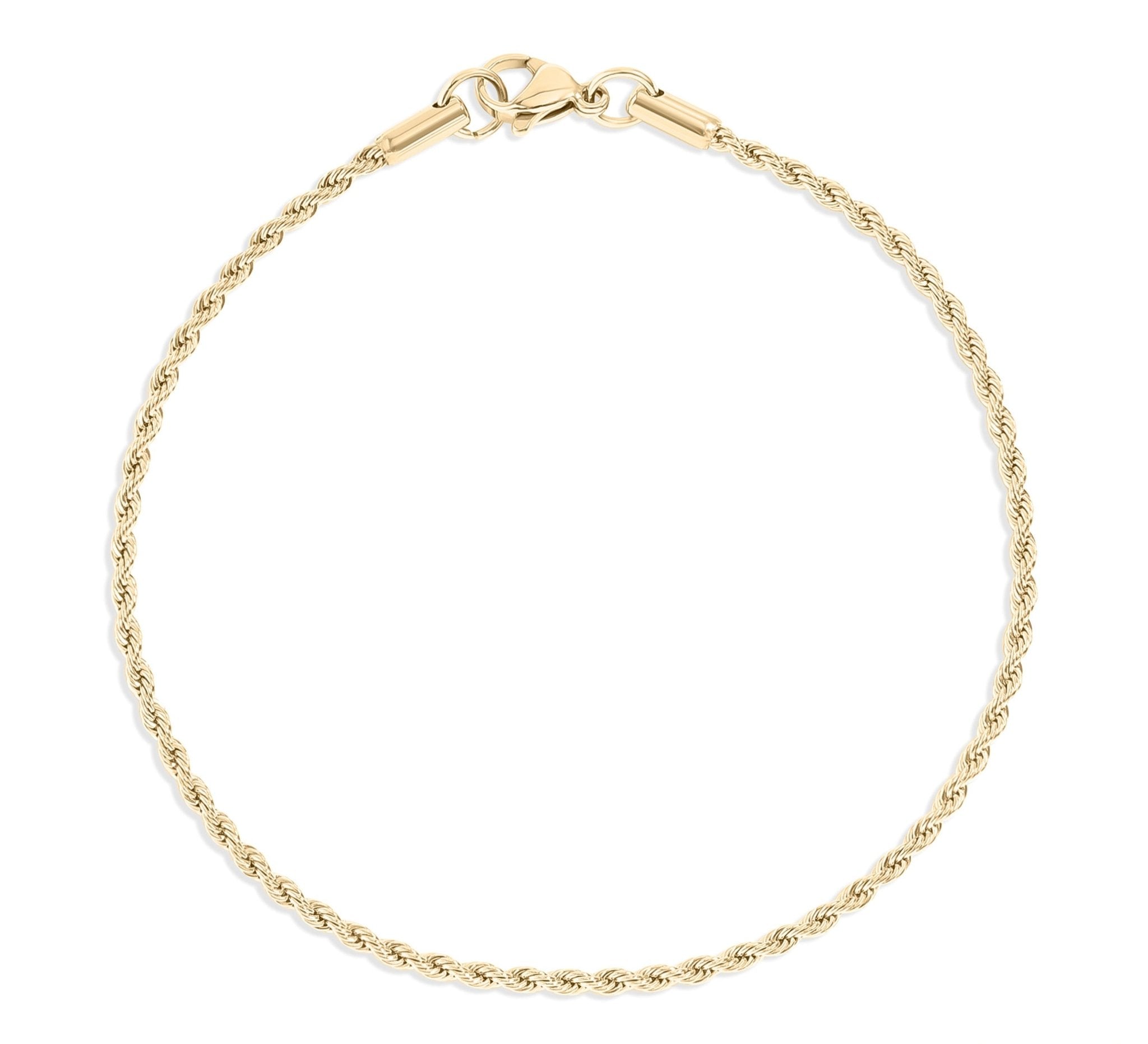 Rope Chain Bracelet – 18K Gold Durable Stainless Steel PVD Coated Jewelry - Bracelets | Sunflower Soul Boutique
