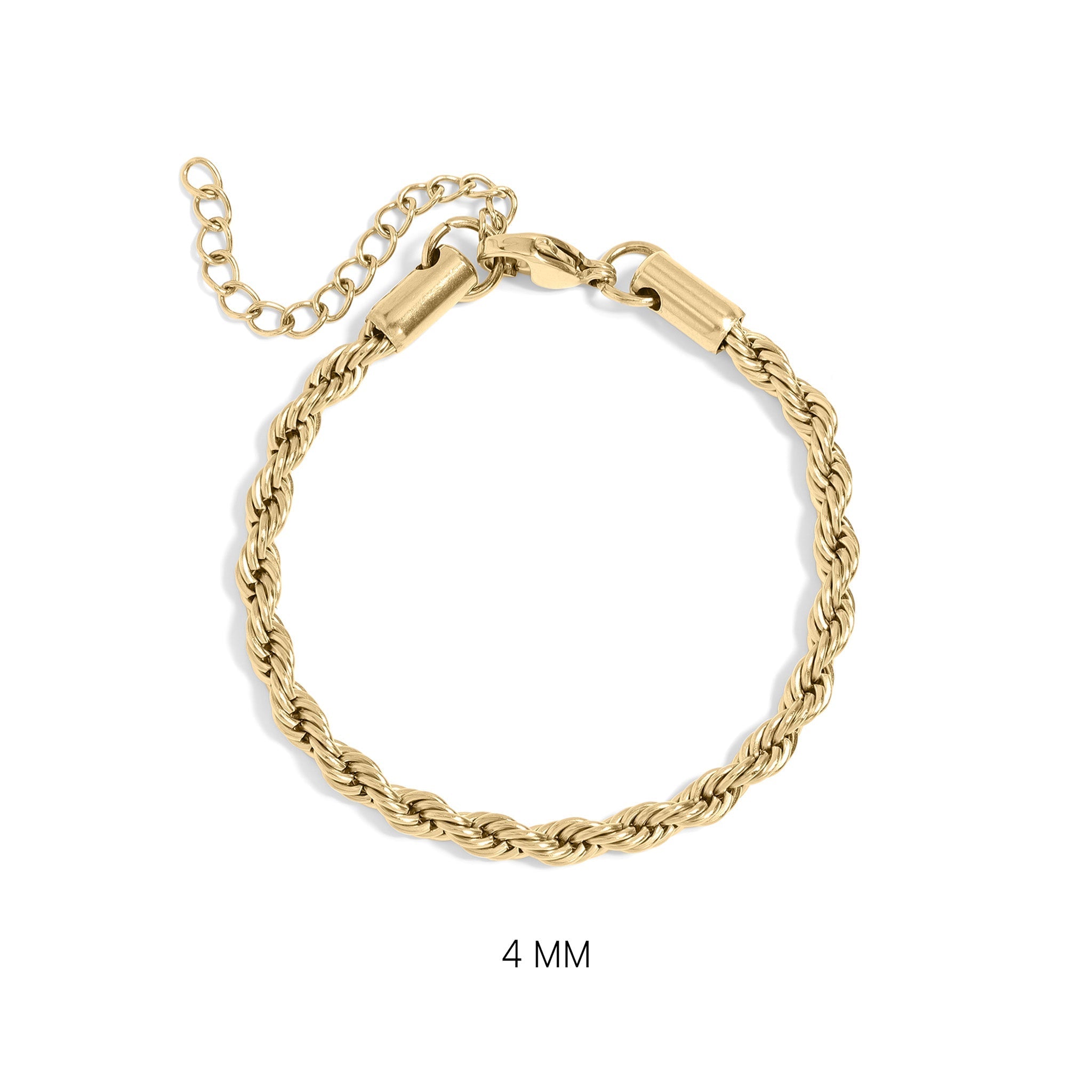 Rope Chain Bracelet – 18K Gold Durable Stainless Steel PVD Coated Jewelry - Bracelets | Sunflower Soul Boutique