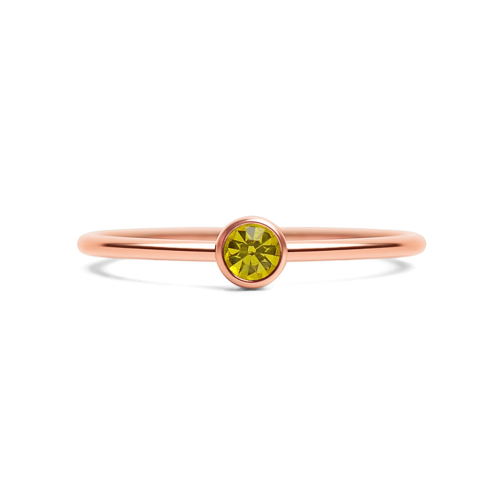 Rose Gold Stacking Ring – 18K PVD Coated Stainless Steel Birthstone Band - Ring | Sunflower Soul Boutique