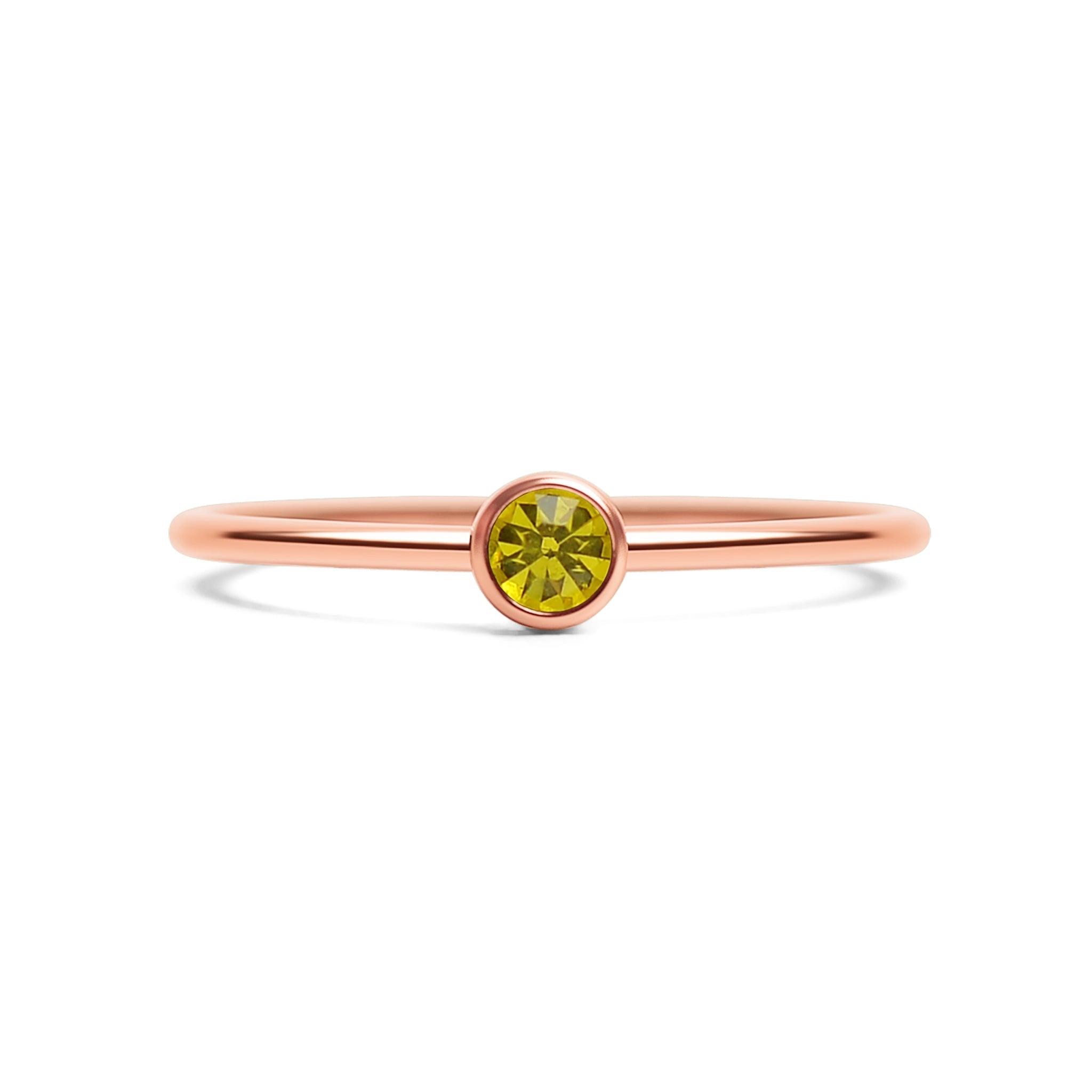 Rose Gold Stacking Ring – 18K PVD Coated Stainless Steel Birthstone Band - Ring | Sunflower Soul Boutique