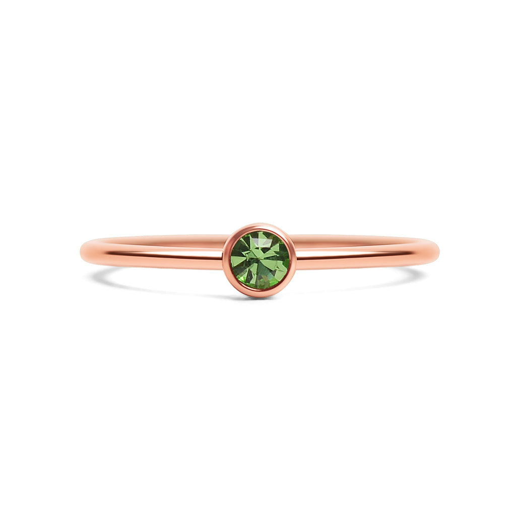 Rose Gold Stacking Ring – 18K PVD Coated Stainless Steel Birthstone Band - Ring | Sunflower Soul Boutique