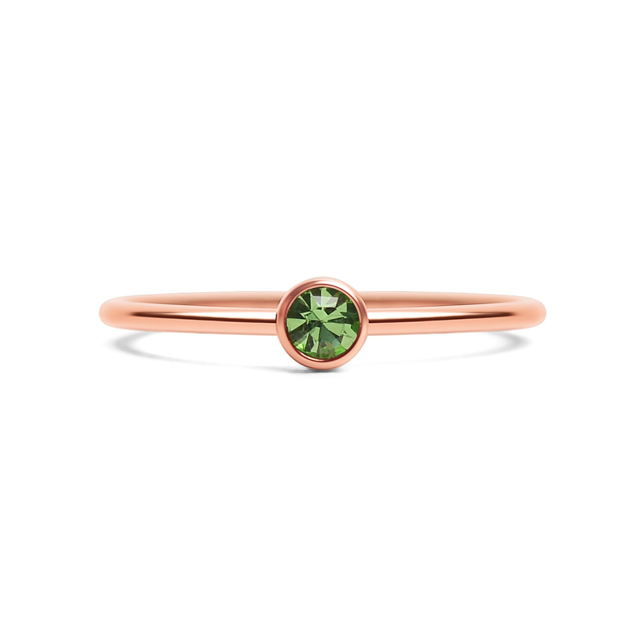 Rose Gold Stacking Ring – 18K PVD Coated Stainless Steel Birthstone Band - Ring | Sunflower Soul Boutique