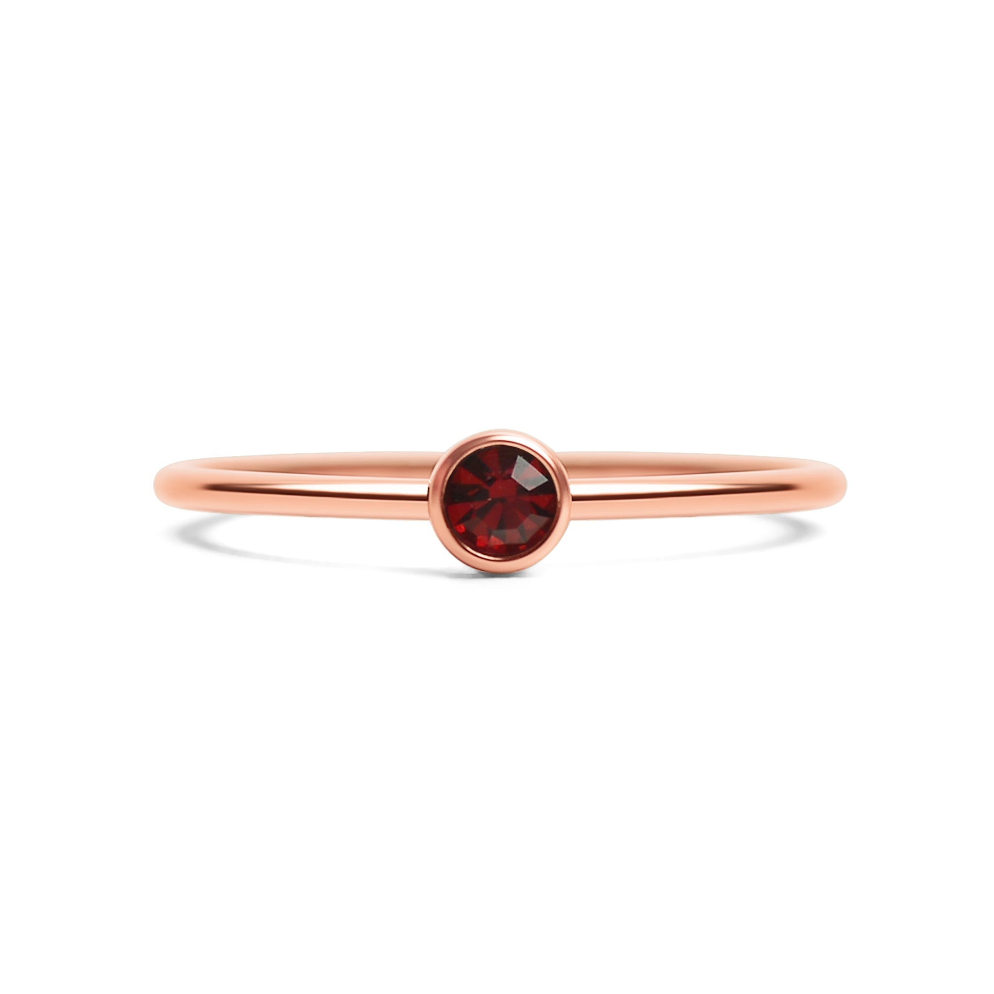 Rose Gold Stacking Ring – 18K PVD Coated Stainless Steel Birthstone Band - Ring | Sunflower Soul Boutique