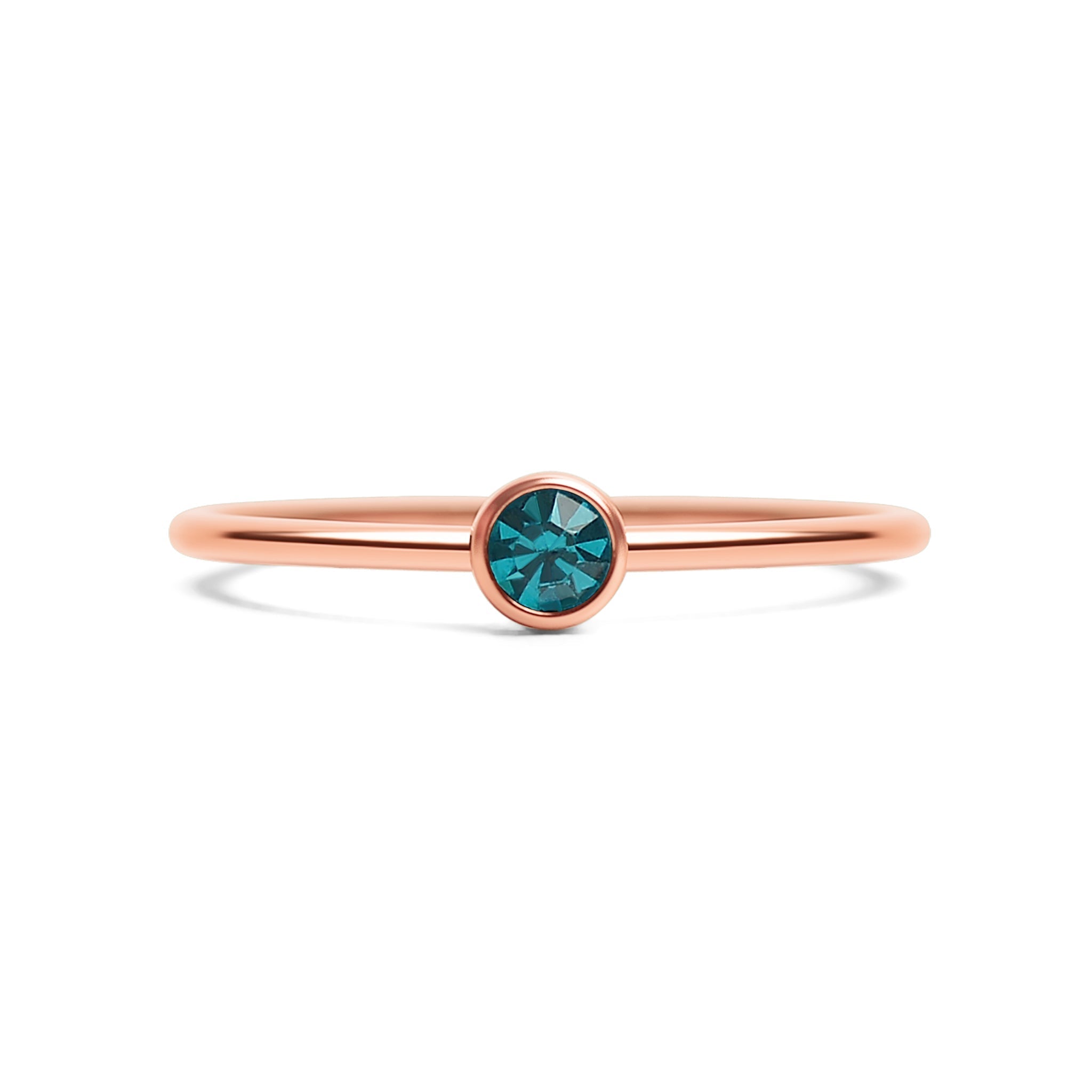 Rose Gold Stacking Ring – 18K PVD Coated Stainless Steel Birthstone Band - Ring | Sunflower Soul Boutique