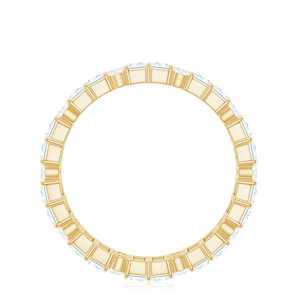Round and Baguette Cut Moissanite Eternity Wedding Band