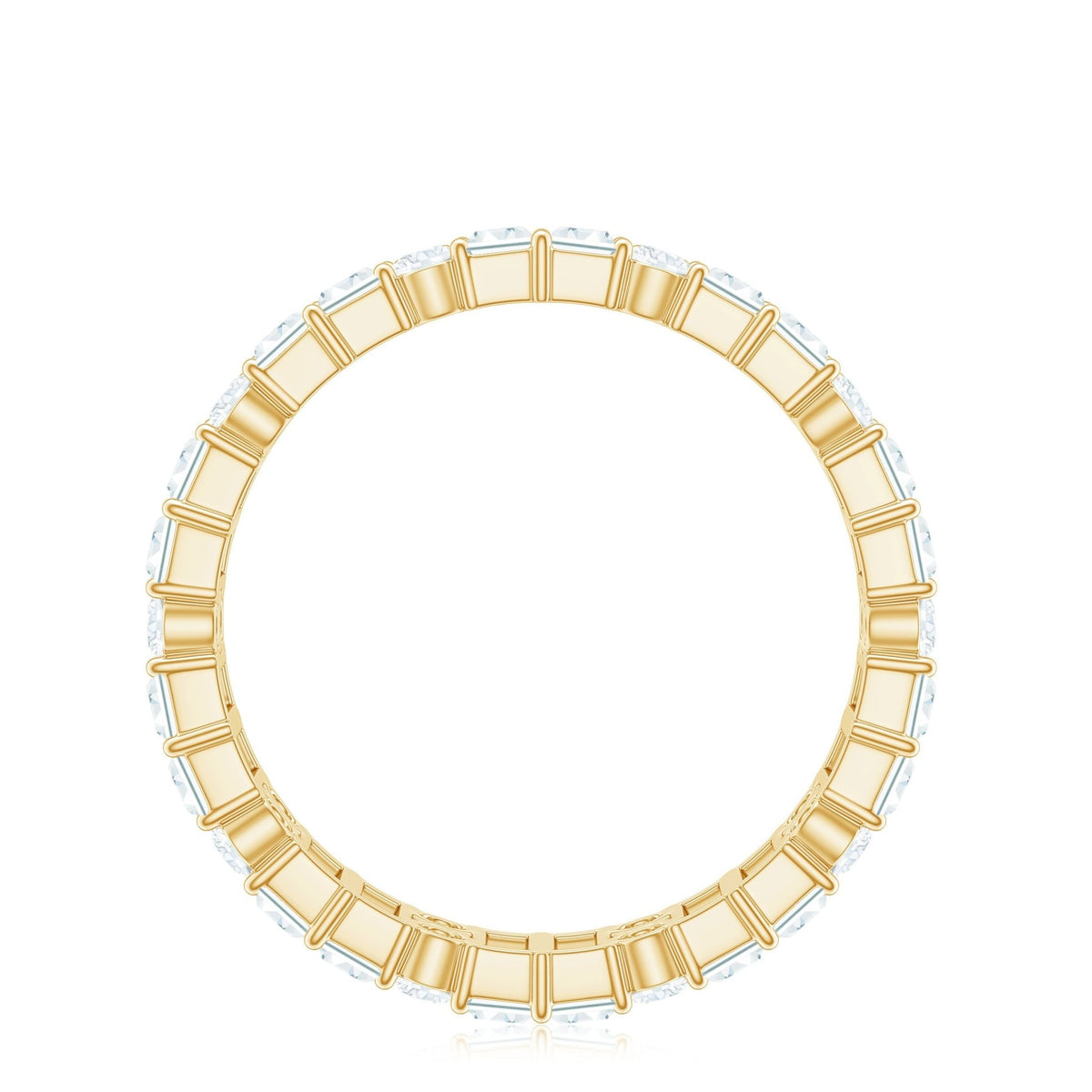 Round and Baguette Cut Moissanite Eternity Wedding Band