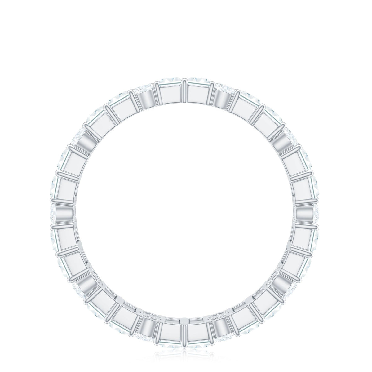 Round and Baguette Cut Moissanite Eternity Wedding Band