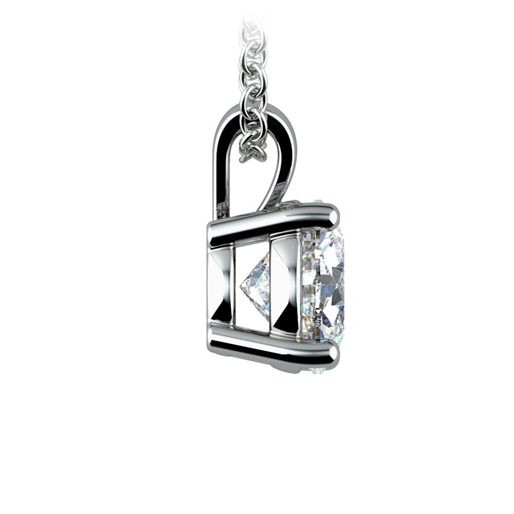 Lab Grown Diamond Pendant – 1 Carat Round Cut AGI Certified Gold Pendant
