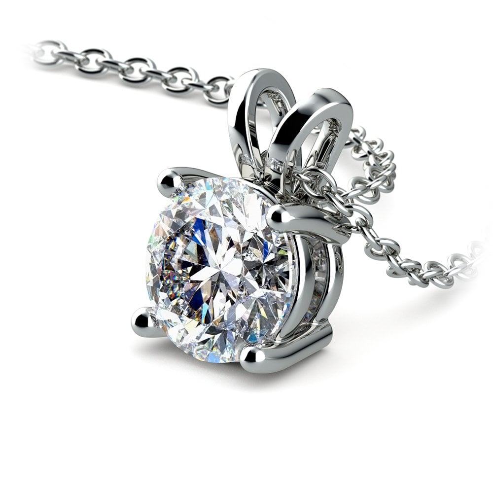 Lab Grown Diamond Pendant – 1 Carat Round Cut AGI Certified Gold Pendant