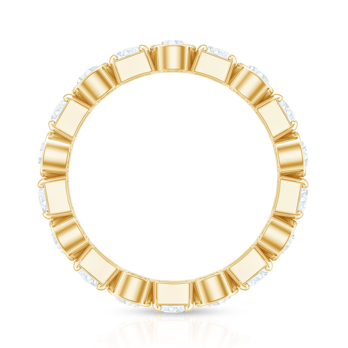 Round Moissanite Eternity Wedding Band with Certificate
