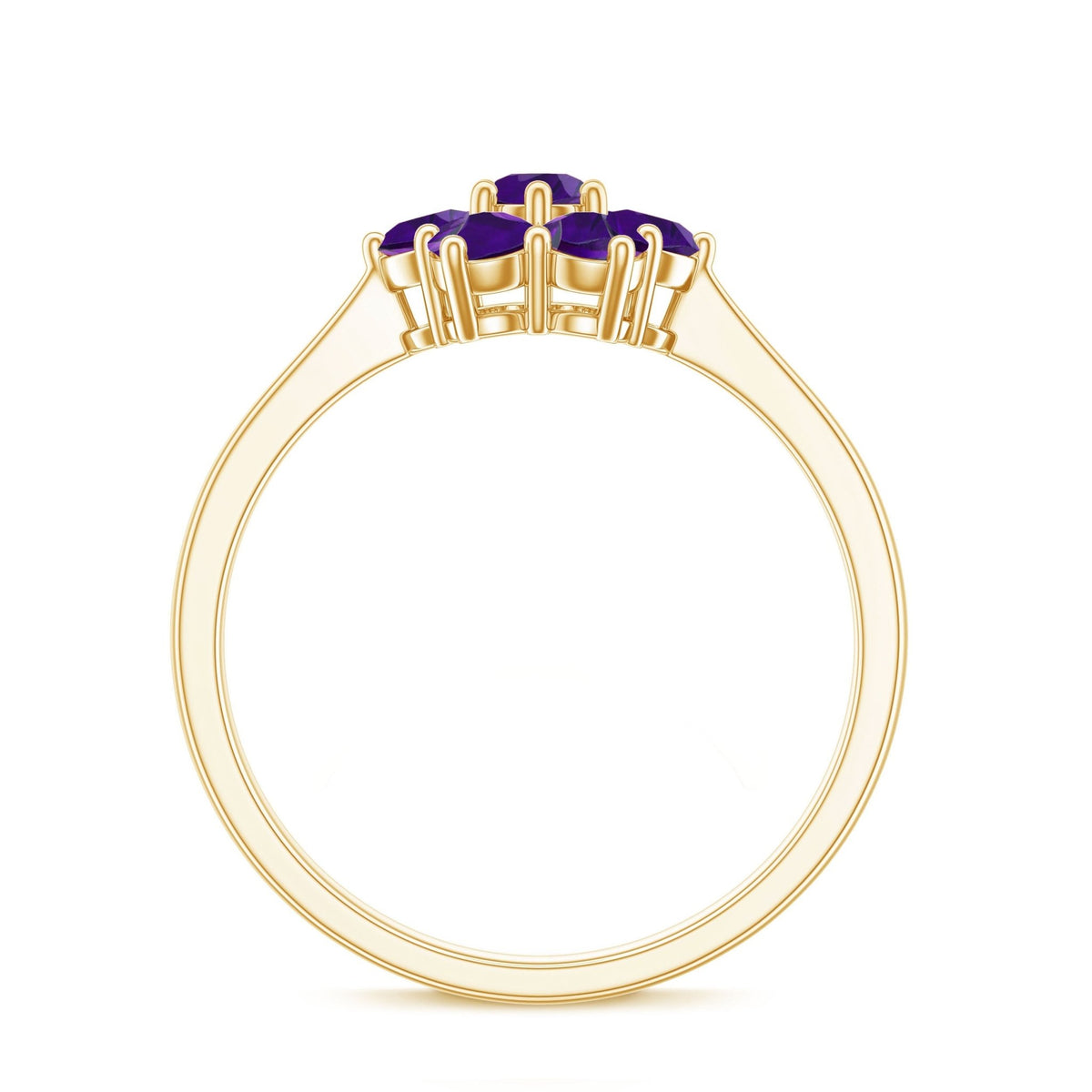 Round Shape Amethyst Cluster Flower Ring for Women