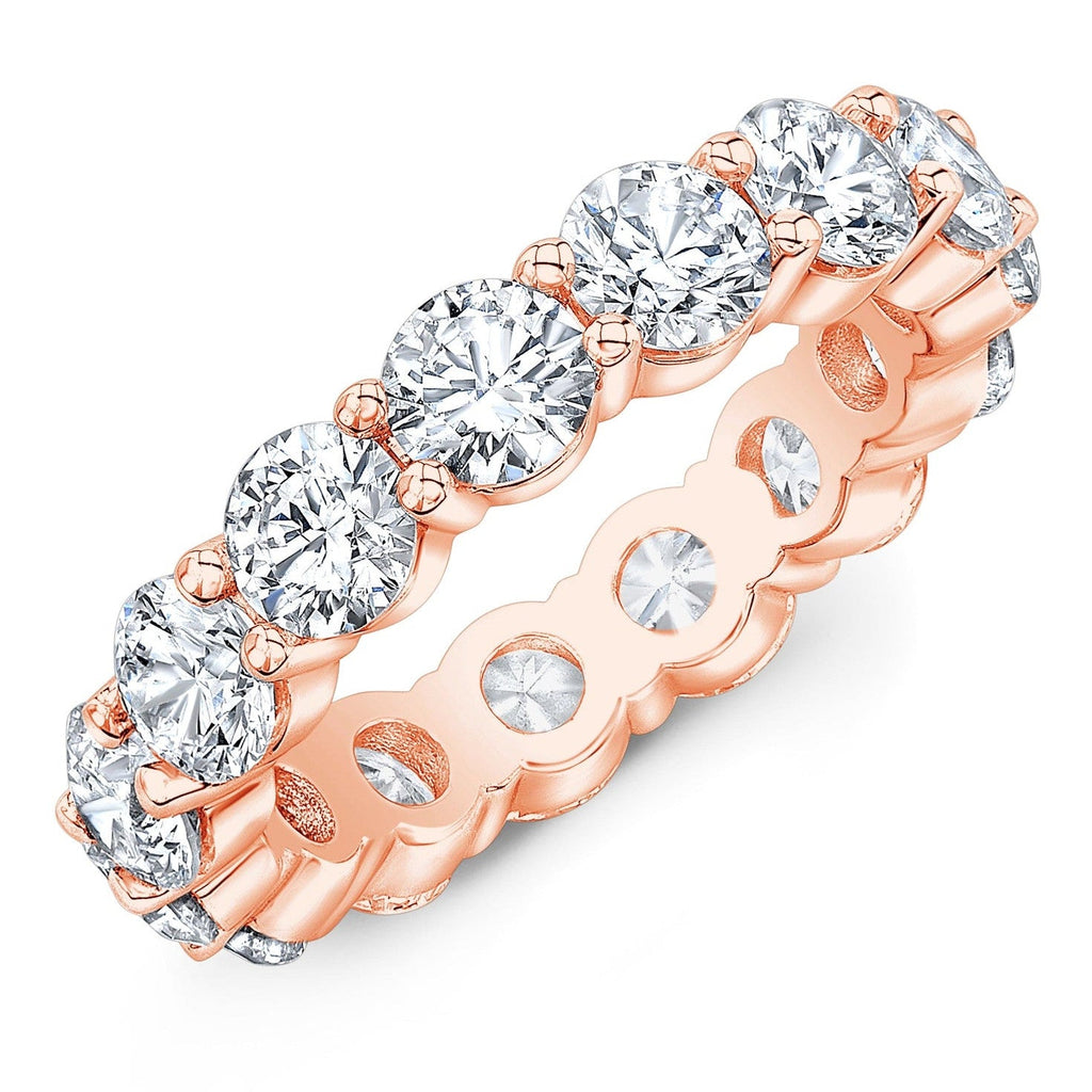 Moissanite Eternity Band – 5 Carat Round Cut Ring | 14k Gold Classic Design