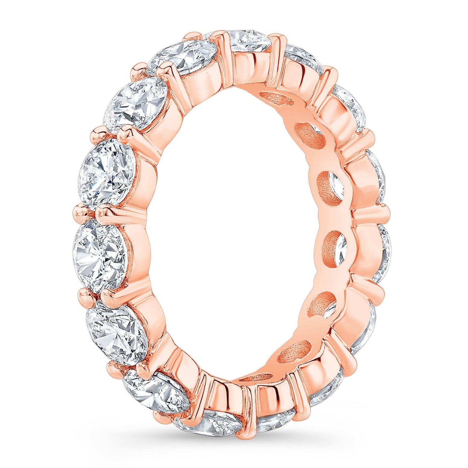 Created Moissanite Ring – 4 Carat Moissanite Eternity Band | 14k Gold Overlay
