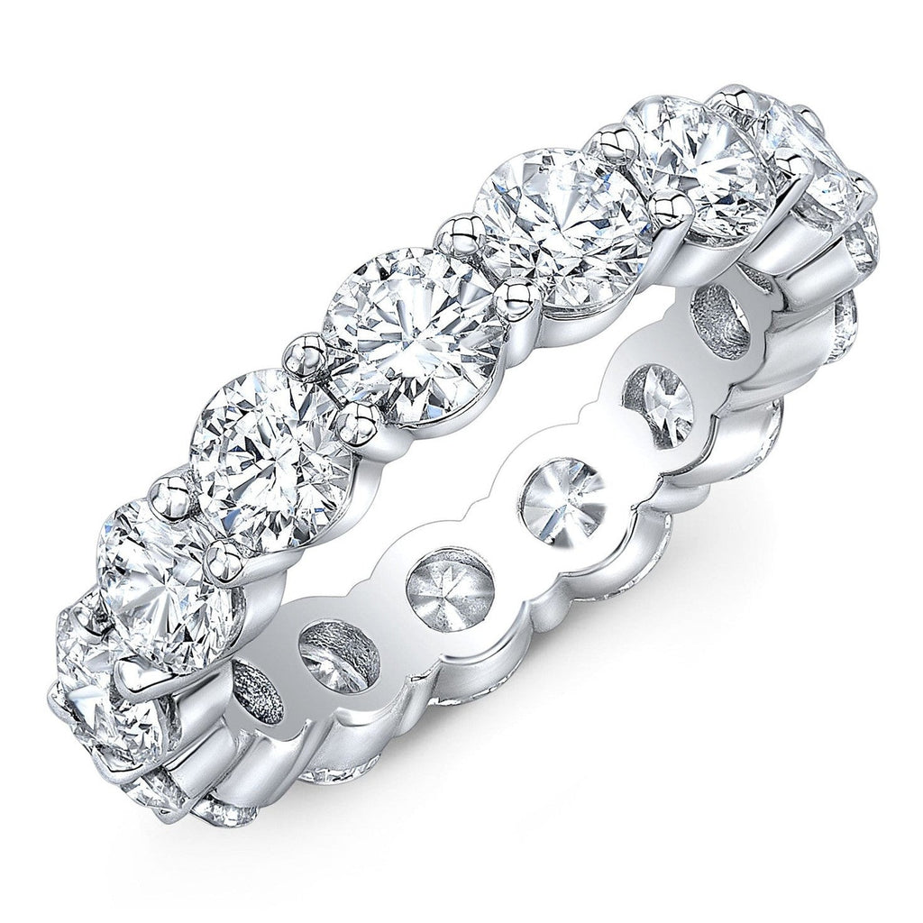 Created Moissanite Ring – 4 Carat Moissanite Eternity Band | 14k Gold Overlay