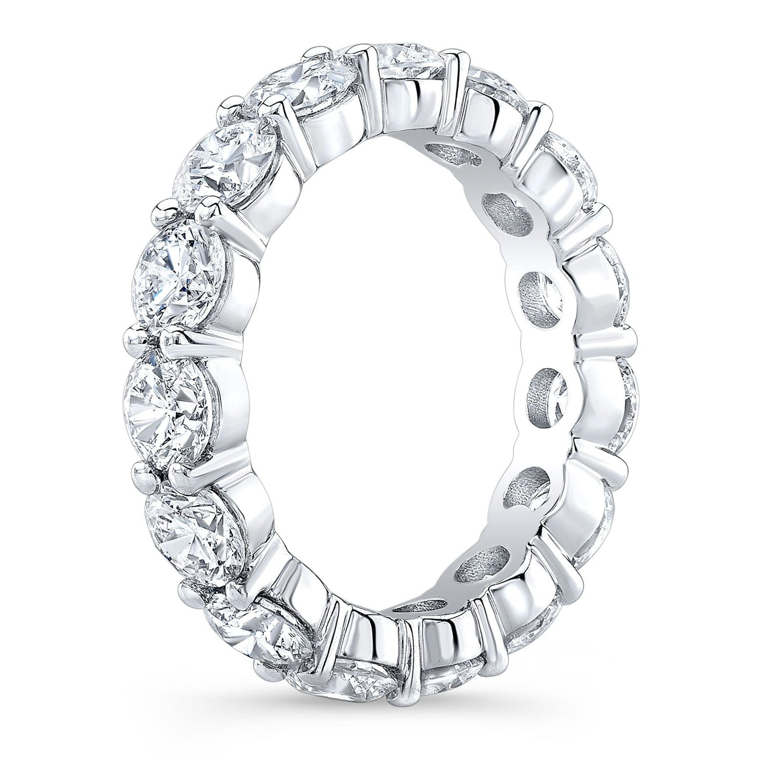 Created Moissanite Ring – 4 Carat Moissanite Eternity Band | 14k Gold Overlay