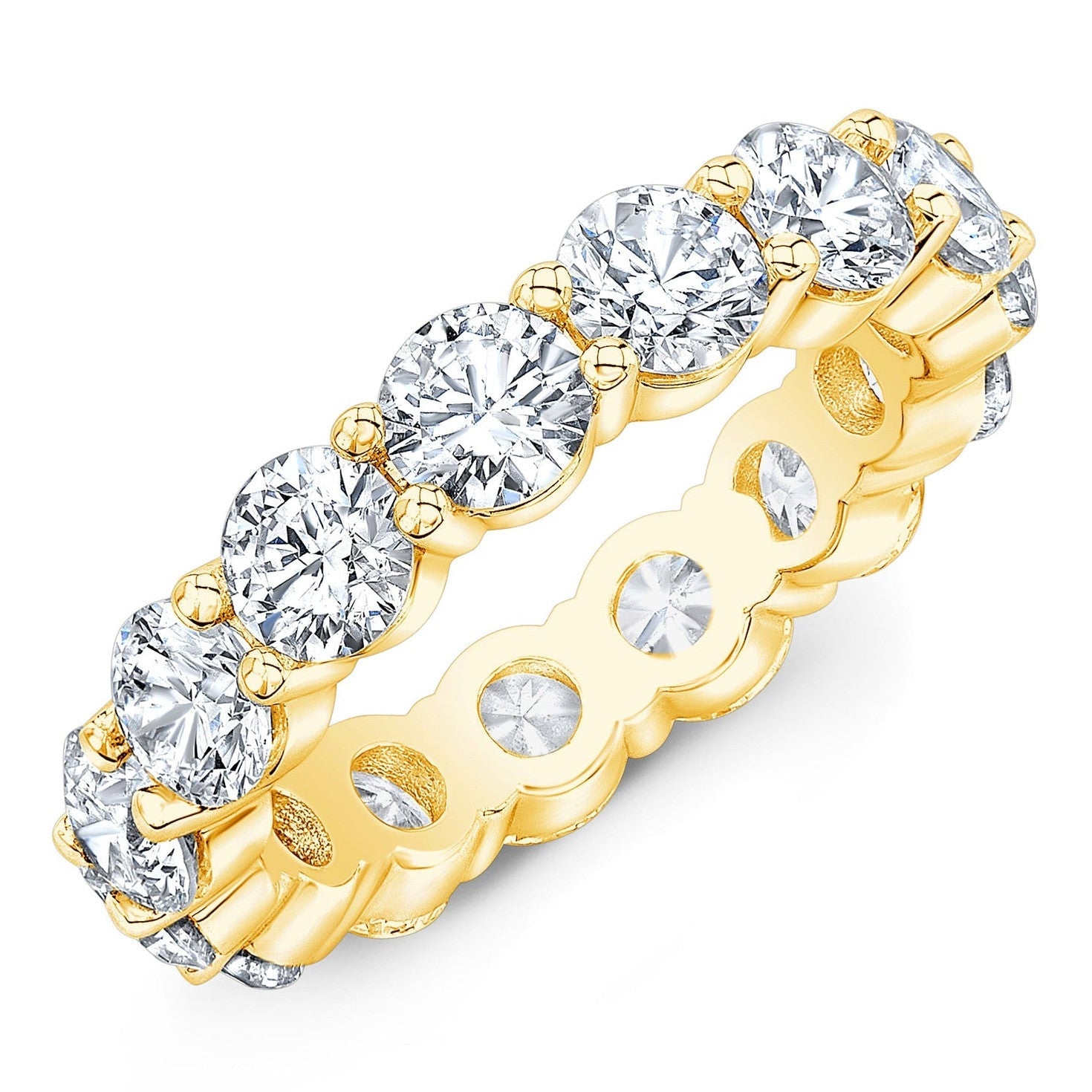 Moissanite Eternity Band – 5 Carat Round Cut Ring | 14k Gold Classic Design