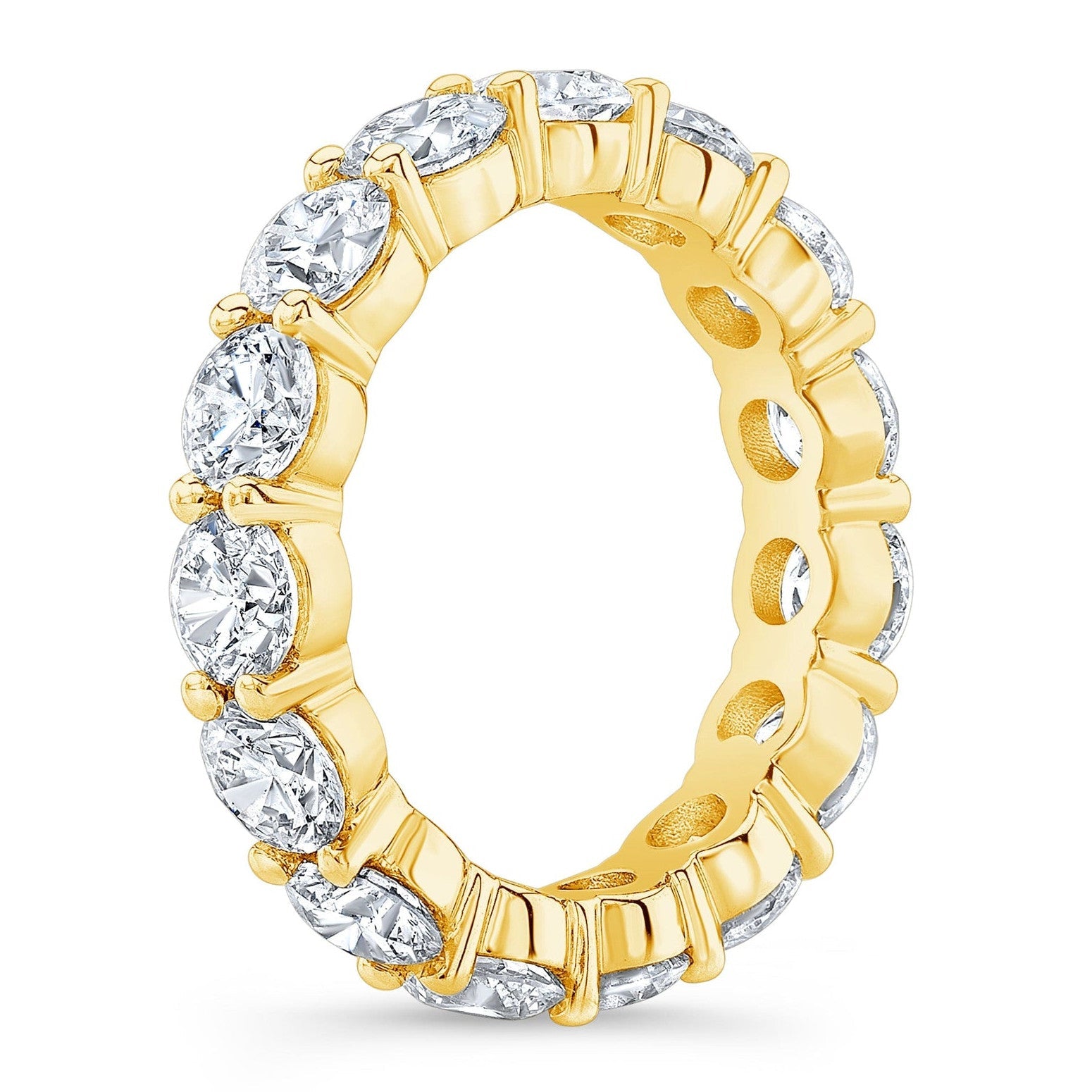 Created Moissanite Ring – 4 Carat Moissanite Eternity Band | 14k Gold Overlay