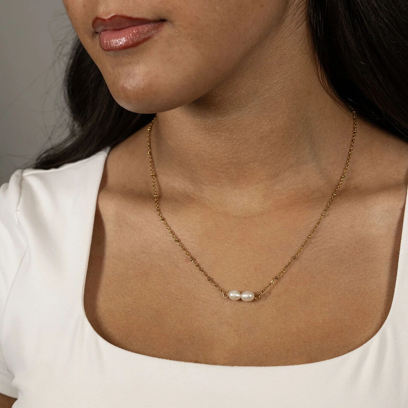 Satellite Split Chain 18K Gold Chain Necklace – Adjustable Textured Stainless Steel - Necklaces | Sunflower Soul Boutique