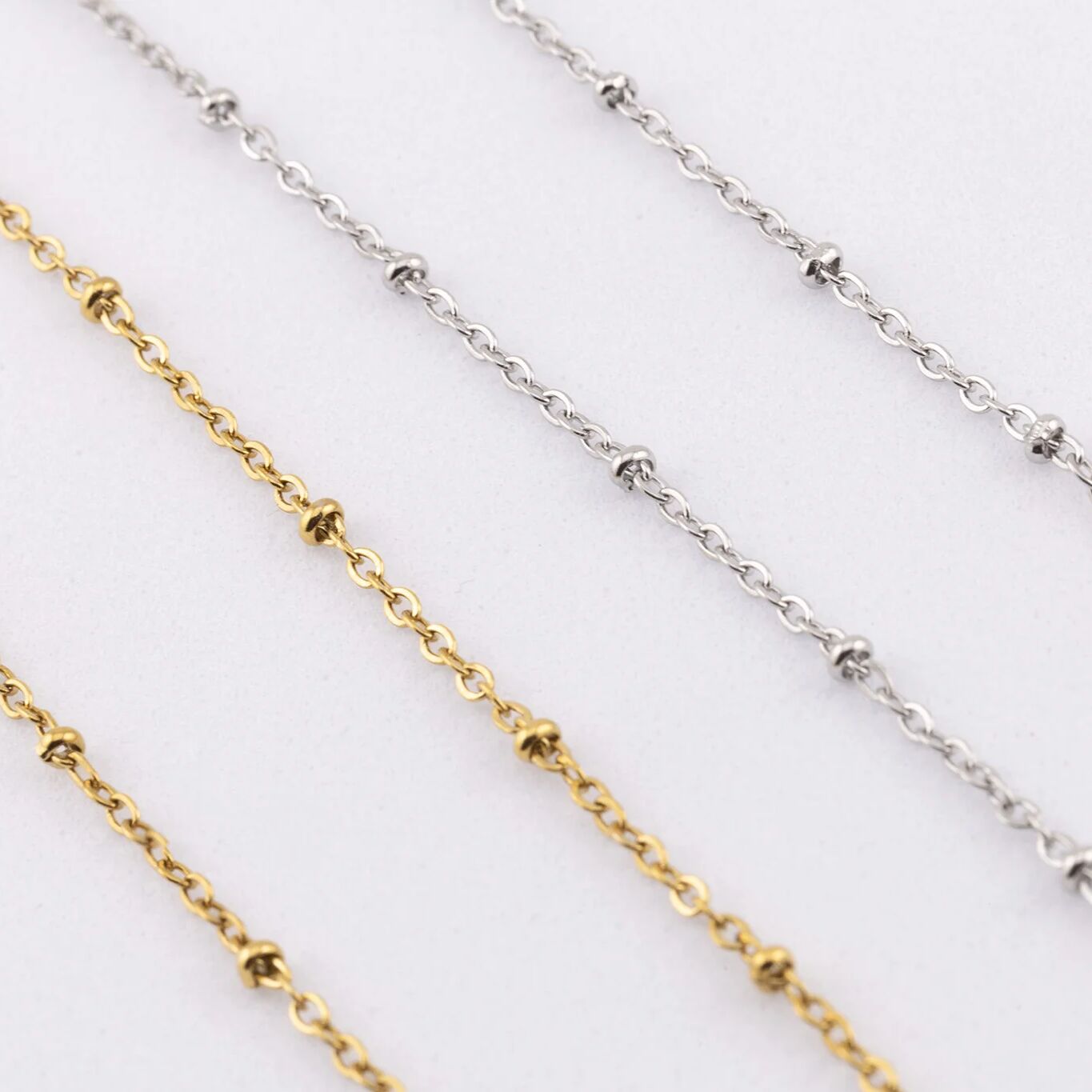 Satellite Split Chain 18K Gold Chain Necklace – Adjustable Textured Stainless Steel - Necklaces | Sunflower Soul Boutique