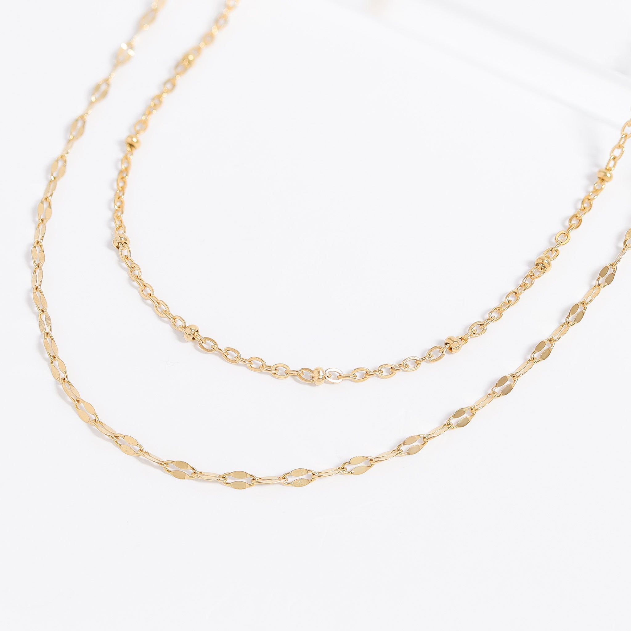 18K Gold PVD Stainless Steel Lip Chain Necklace / CHN9954
