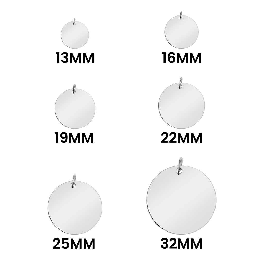 Stainless Steel Pendant - Blank Circle Pendant for Custom Engraving Jewelry