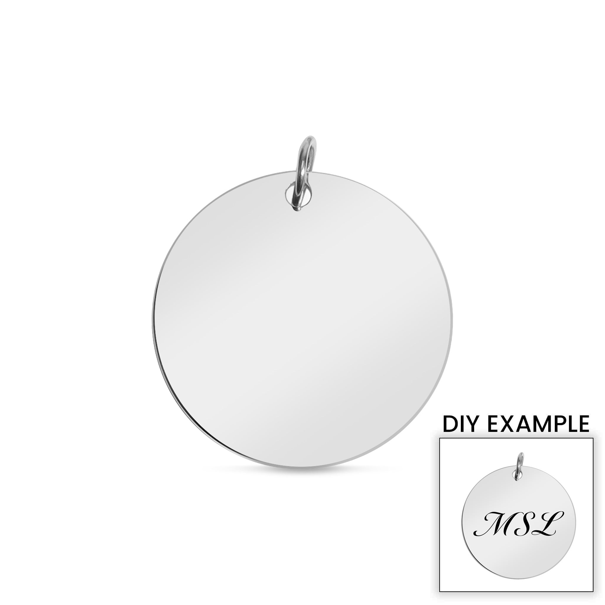Stainless Steel Pendant - Blank Circle Pendant for Custom Engraving Jewelry