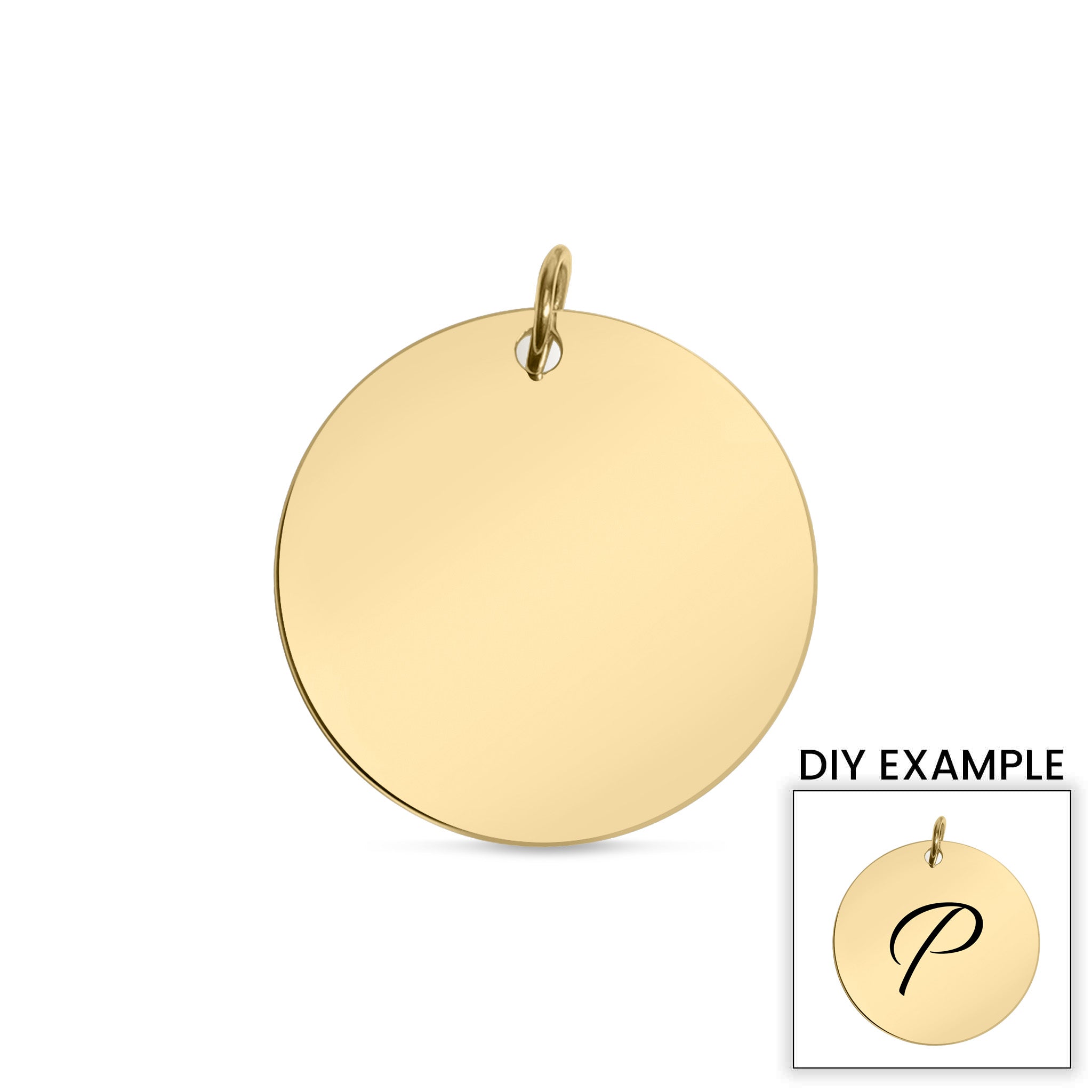 Gold Blank Pendant - Hypoallergenic Stainless Steel Pendant with Polished Gold Finish