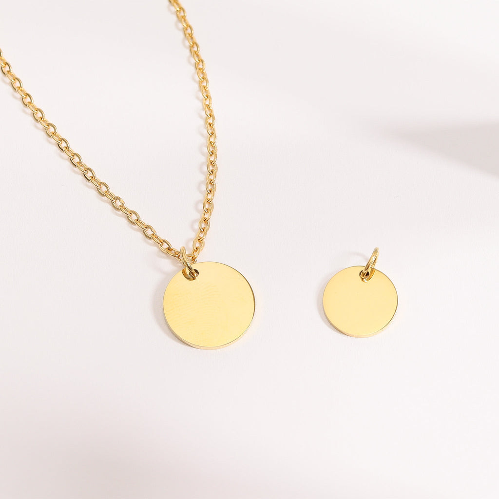 Gold Blank Pendant - Hypoallergenic Stainless Steel Pendant with Polished Gold Finish