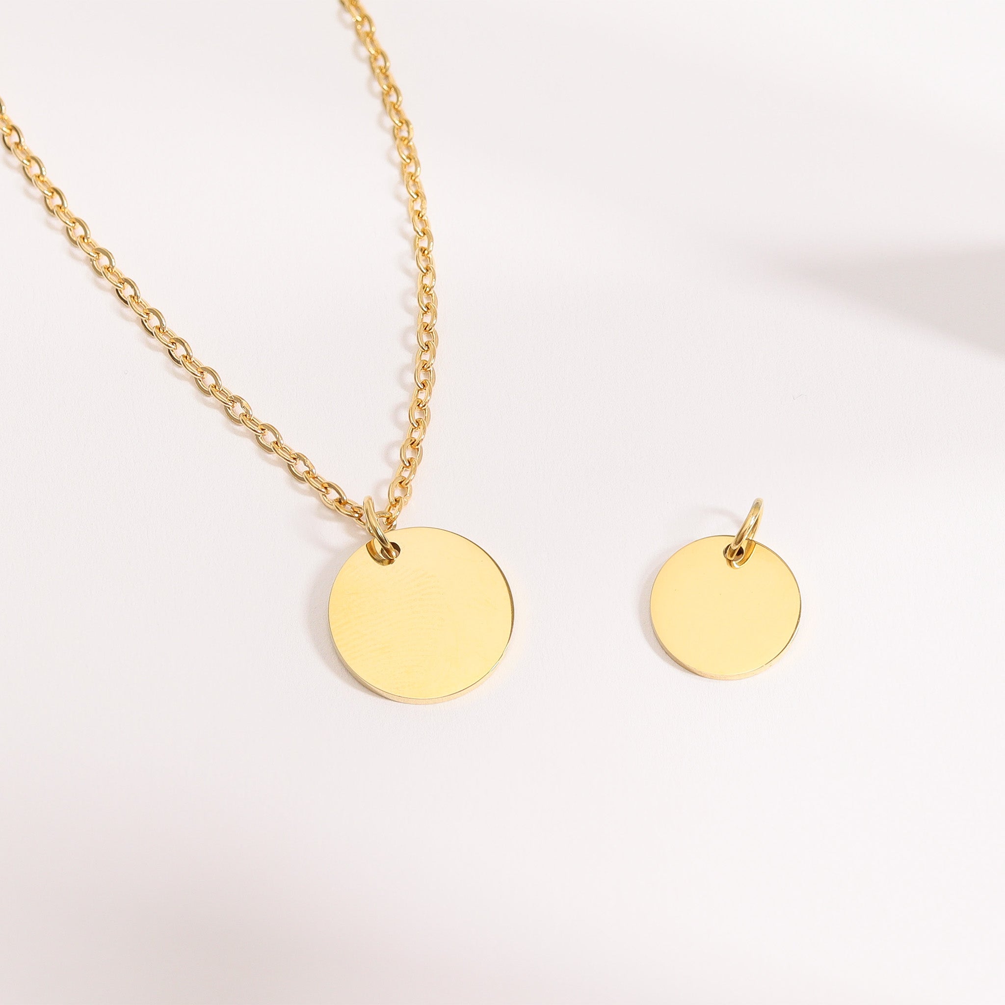 Gold Blank Pendant - Hypoallergenic Stainless Steel Pendant with Polished Gold Finish