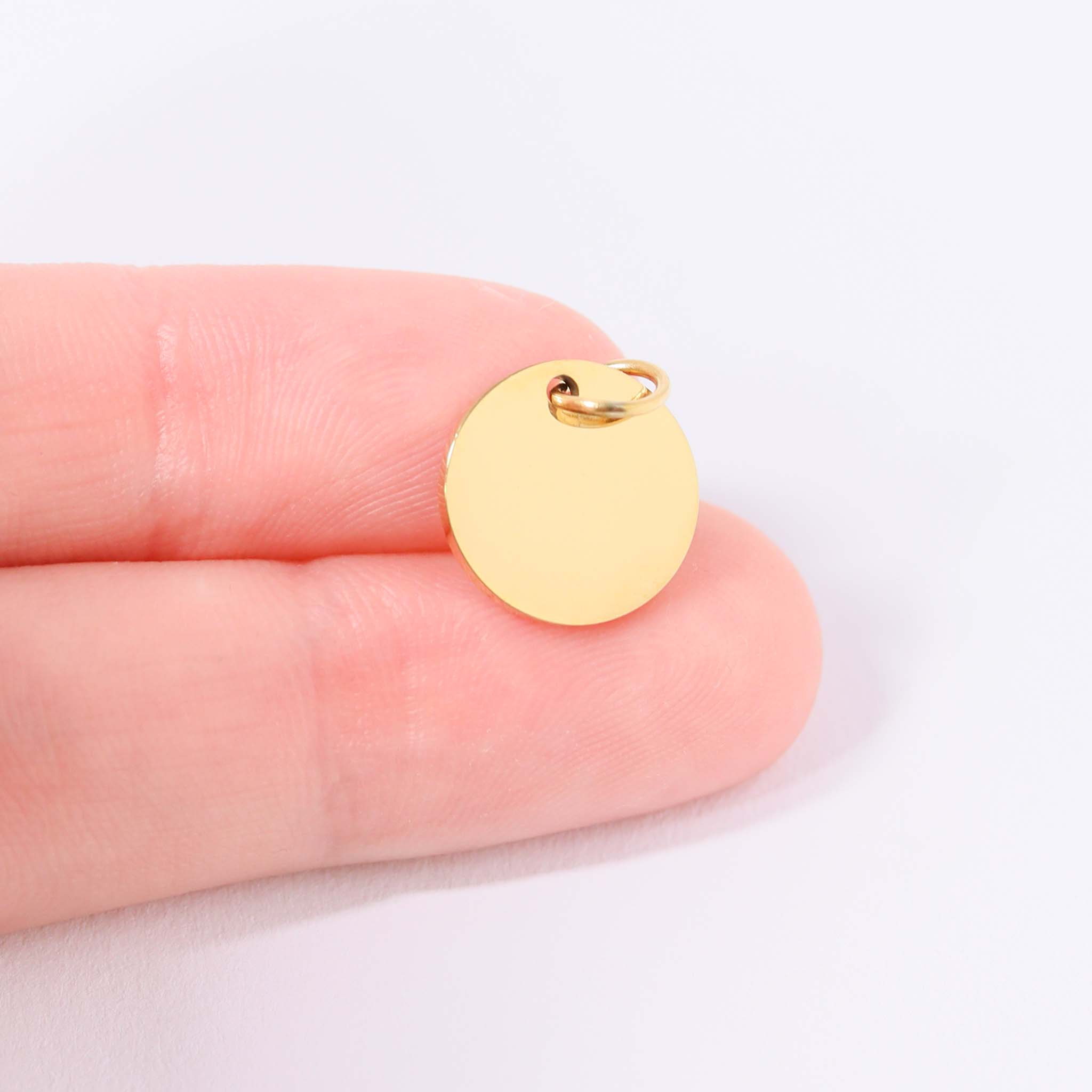 Gold Blank Pendant - Hypoallergenic Stainless Steel Pendant with Polished Gold Finish