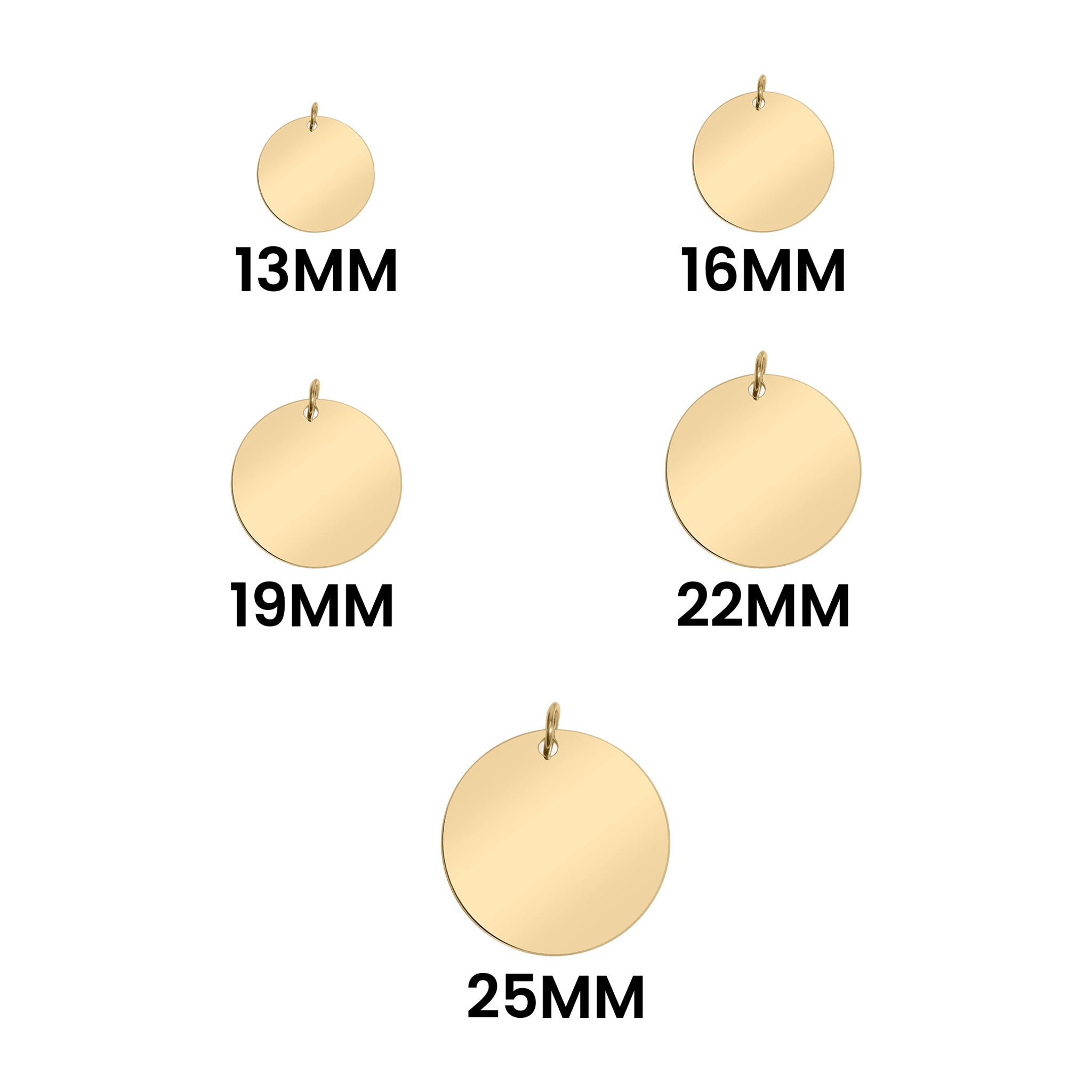 Gold Blank Pendant - Hypoallergenic Stainless Steel Pendant with Polished Gold Finish