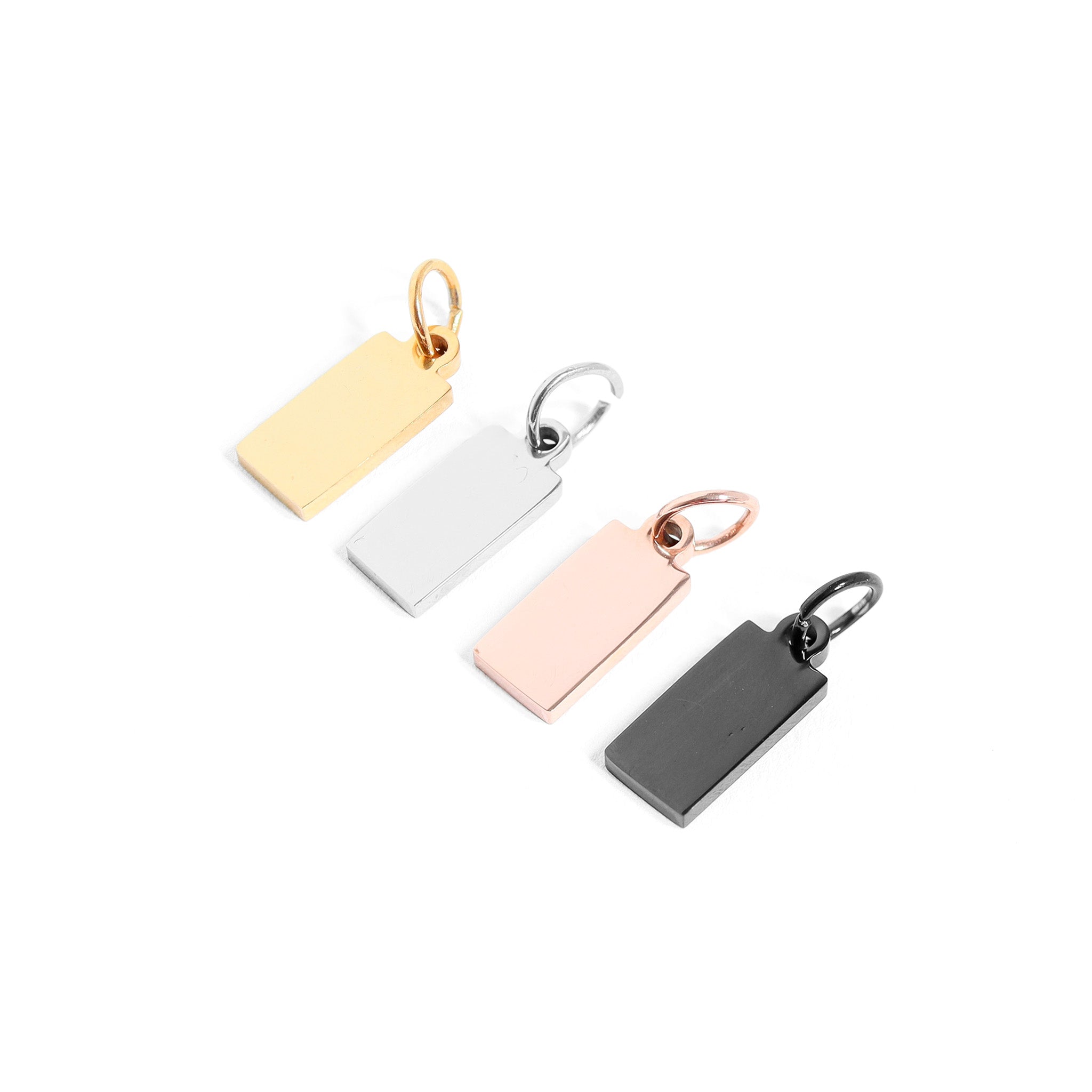 Stainless Steel Jewelry Tags - 18K PVD Coated Blank Engraveable Metal Tags
