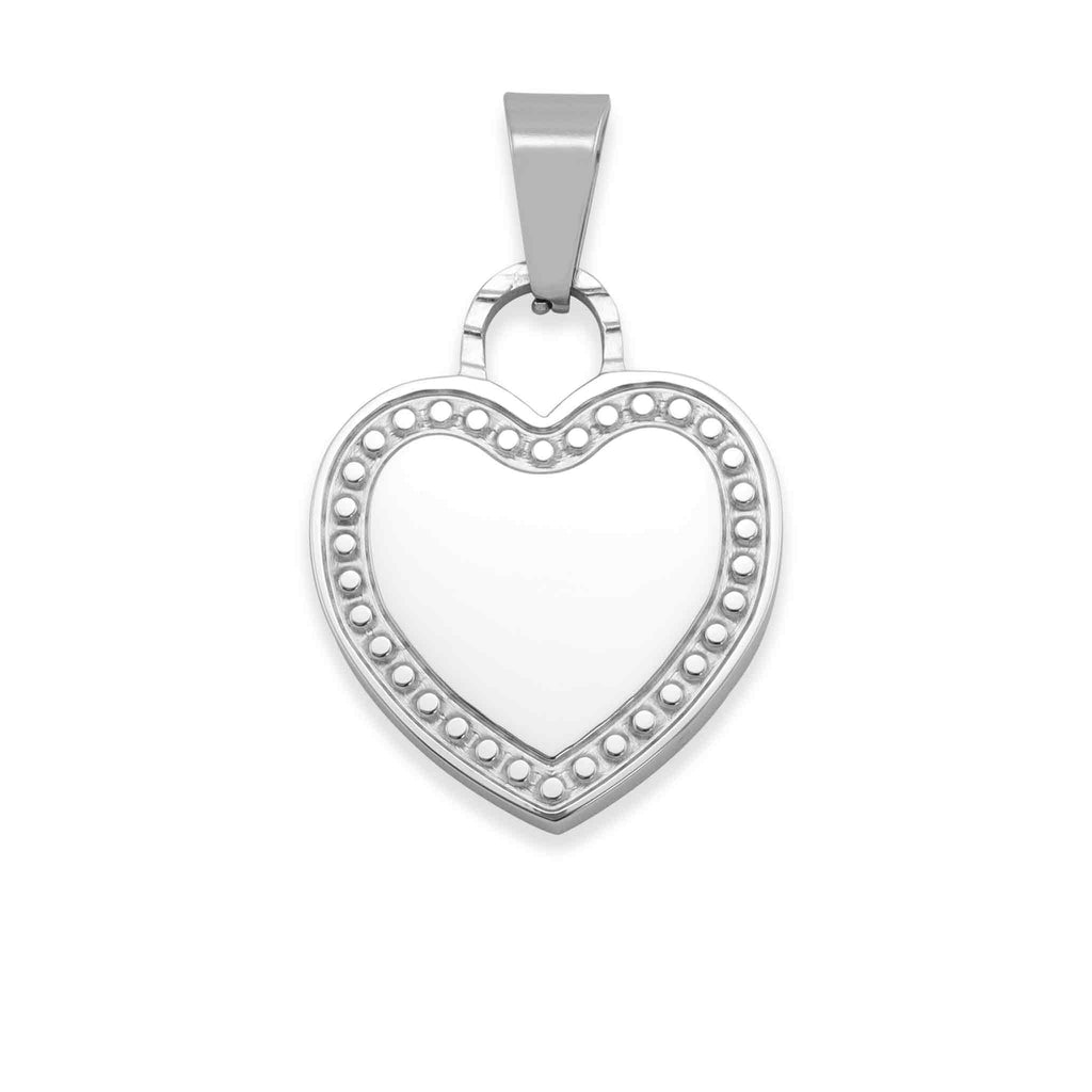 Stainless Steel Detailed Heart Pendant / SBB0086