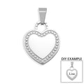 Stainless Steel Detailed Heart Pendant / SBB0086
