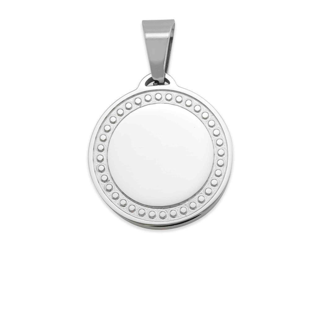 Stainless Steel Pendant – 316L Surgical Steel Round Engraved Jewelry Blanks