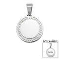 Stainless Steel Pendant – 316L Surgical Steel Round Engraved Jewelry Blanks