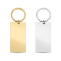 Stainless Steel Keychain - Large Polished Bar Pendant | Durable 316L Surgical Steel