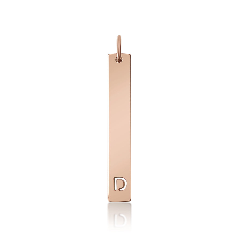 Stainless Steel Pendant - Cutout Initial Pendant | 18K PVD Coated Gold & Rose Gold