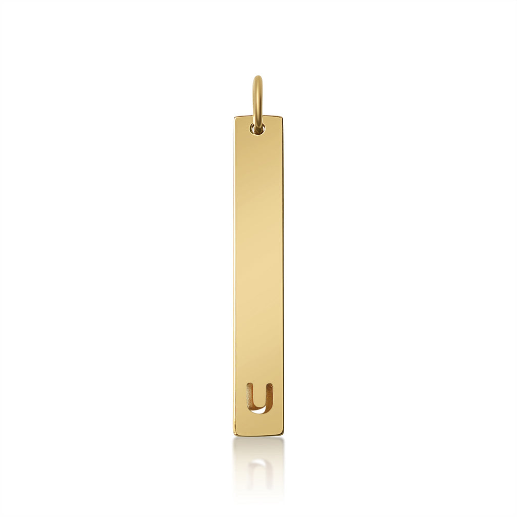 Stainless Steel Pendant - Cutout Initial Pendant | 18K PVD Coated Gold & Rose Gold
