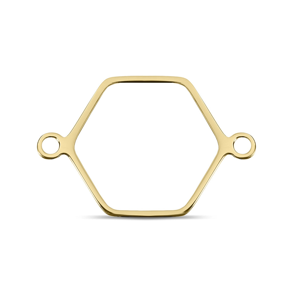 Hexagon Connector Charms – 18K Gold PVD Coated Stainless Steel Jewelry