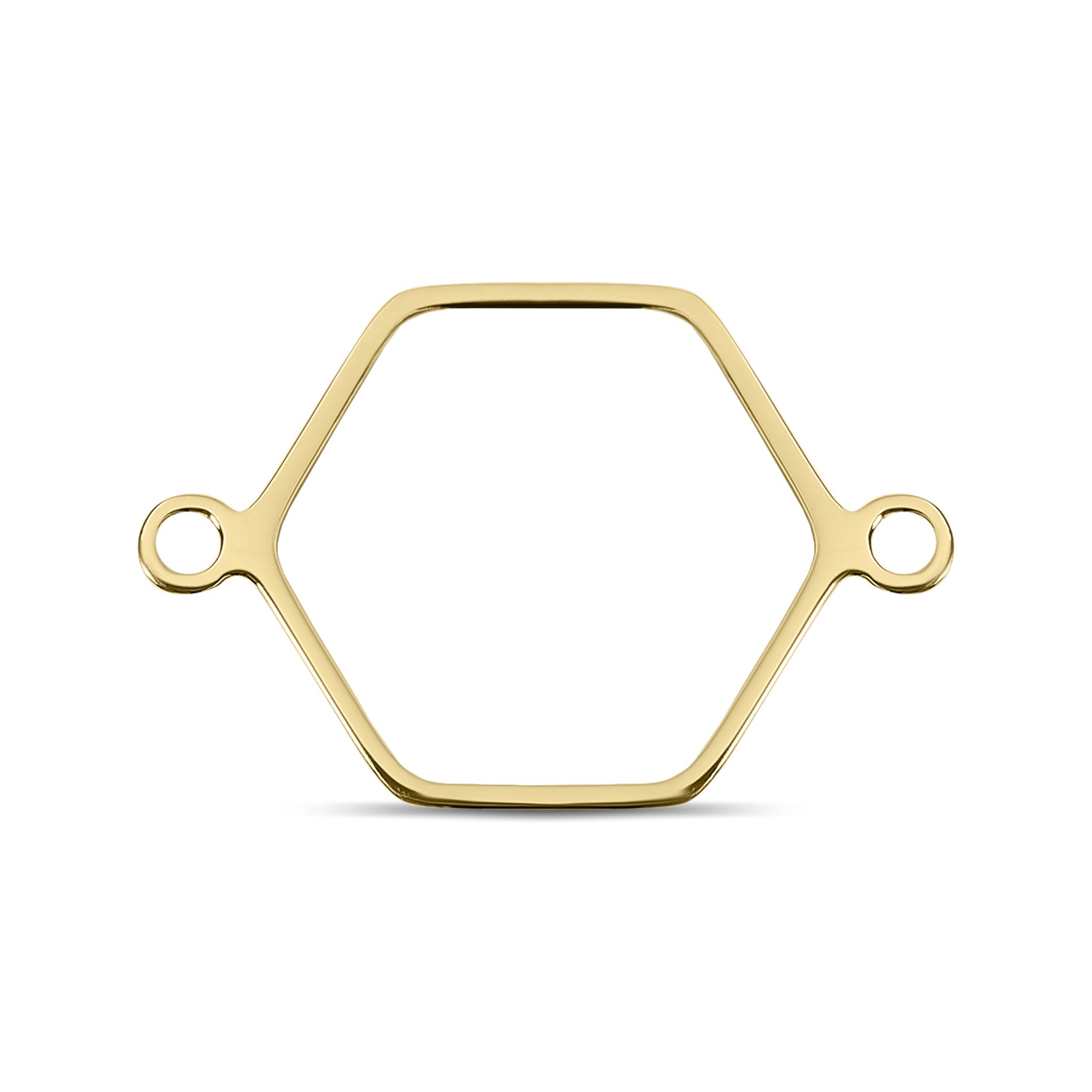 Hexagon Connector Charms – 18K Gold PVD Coated Stainless Steel Jewelry