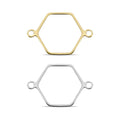 Hexagon Connector Charms – 18K Gold PVD Coated Stainless Steel Jewelry