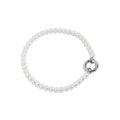 Glass Pearl Bracelet with Charm Keeper