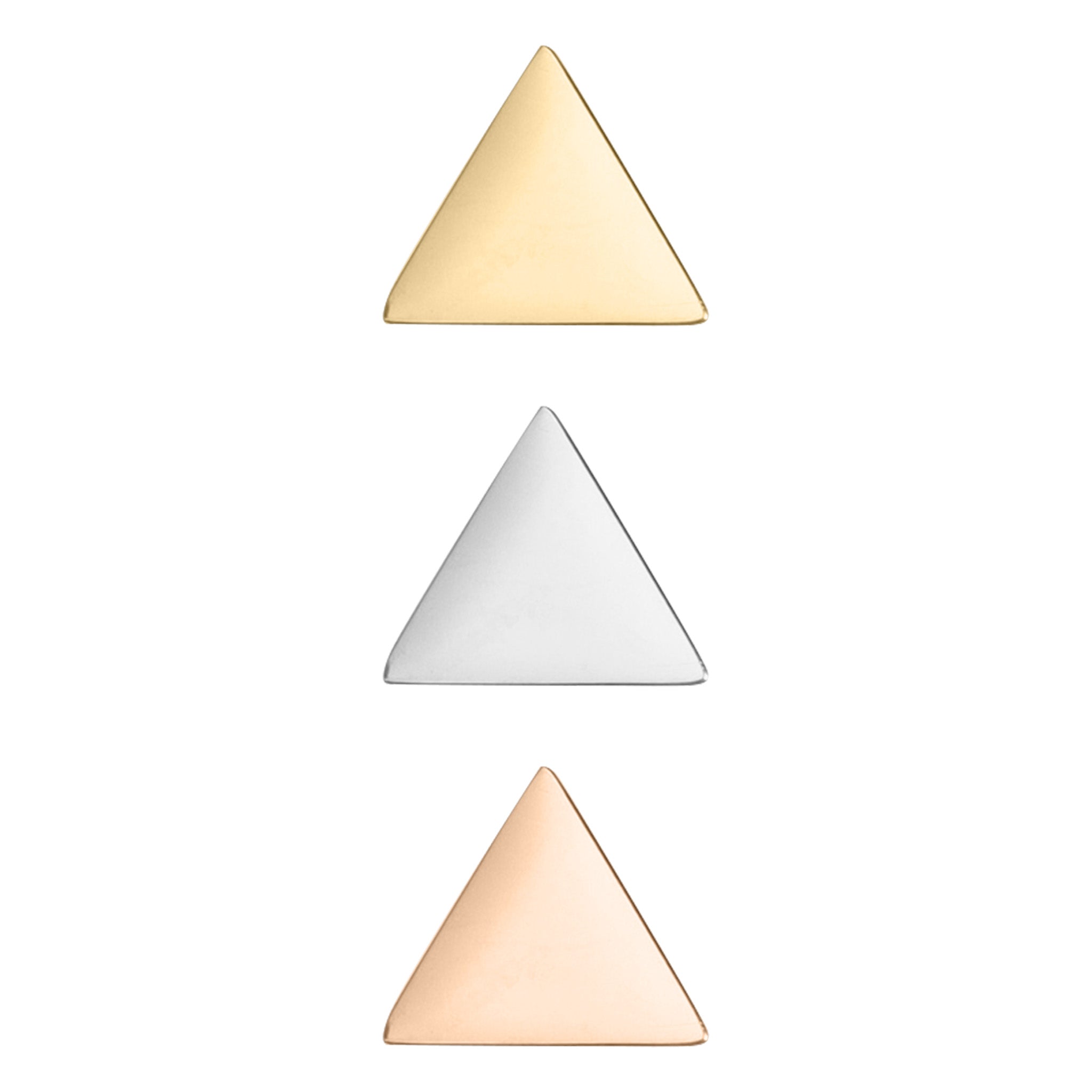 Mini Triangle Pendant – Gold Stainless Steel Charm | Engraved Necklace Accessory