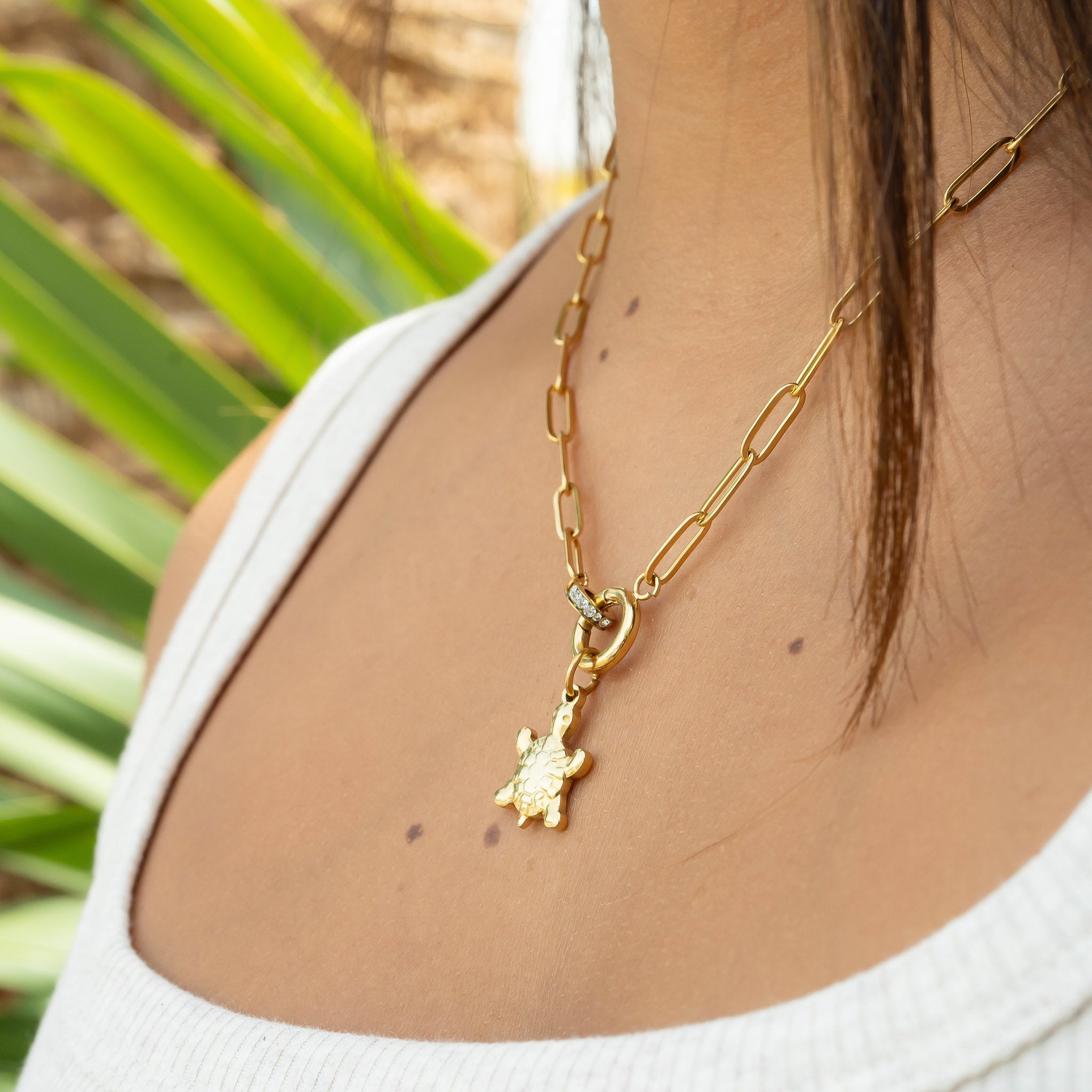 Sea Turtle Charm – 18K Gold PVD Stainless Steel Waterproof Nautical Jewelry - charm | Sunflower Soul Boutique