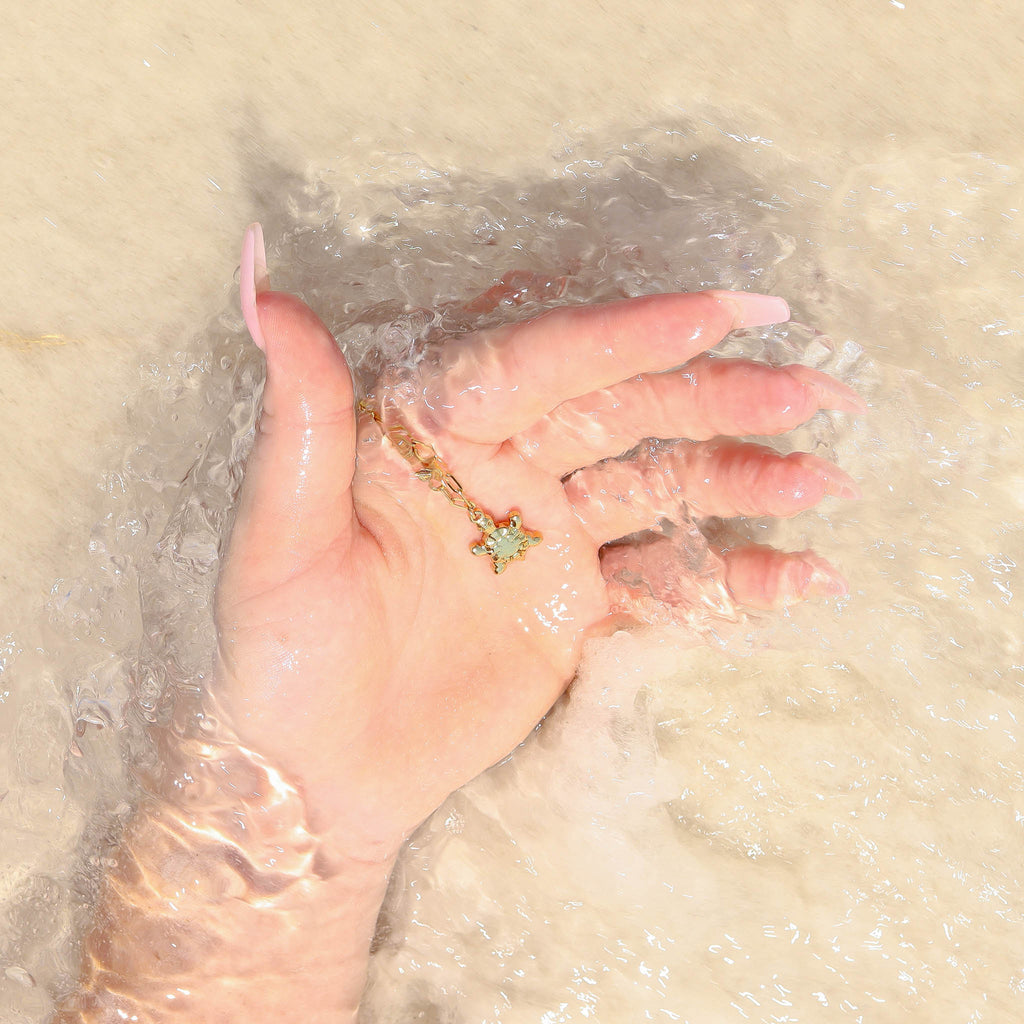 Sea Turtle Charm – 18K Gold PVD Stainless Steel Waterproof Nautical Jewelry - charm | Sunflower Soul Boutique